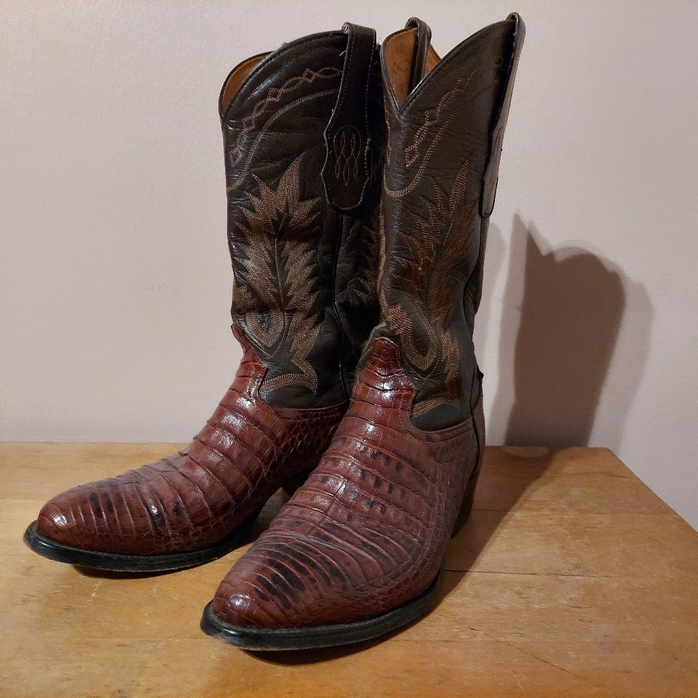 Tony Lama Caiman Belly Boots 10.5 D